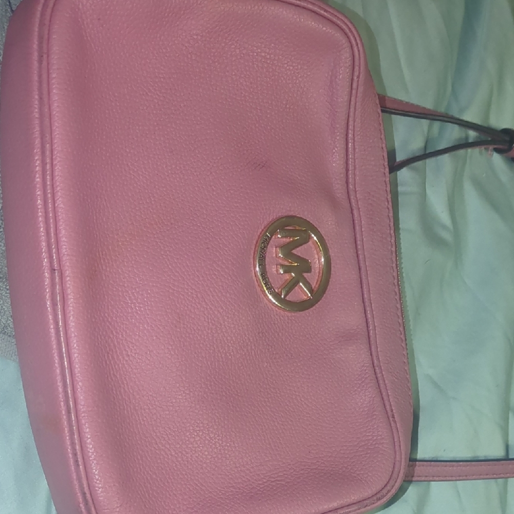 Michael Kors Pink Crossbody Bag with Gold Logo